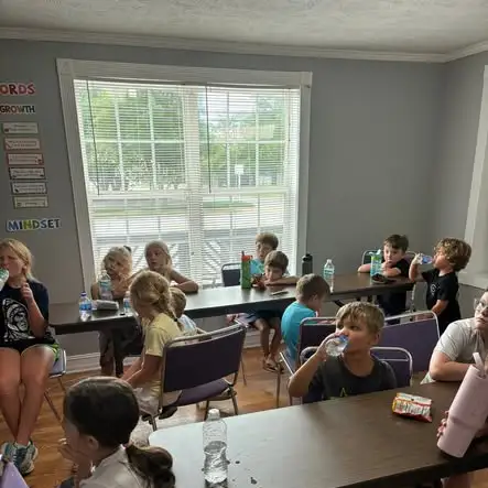 The studio classroom with students working at tables